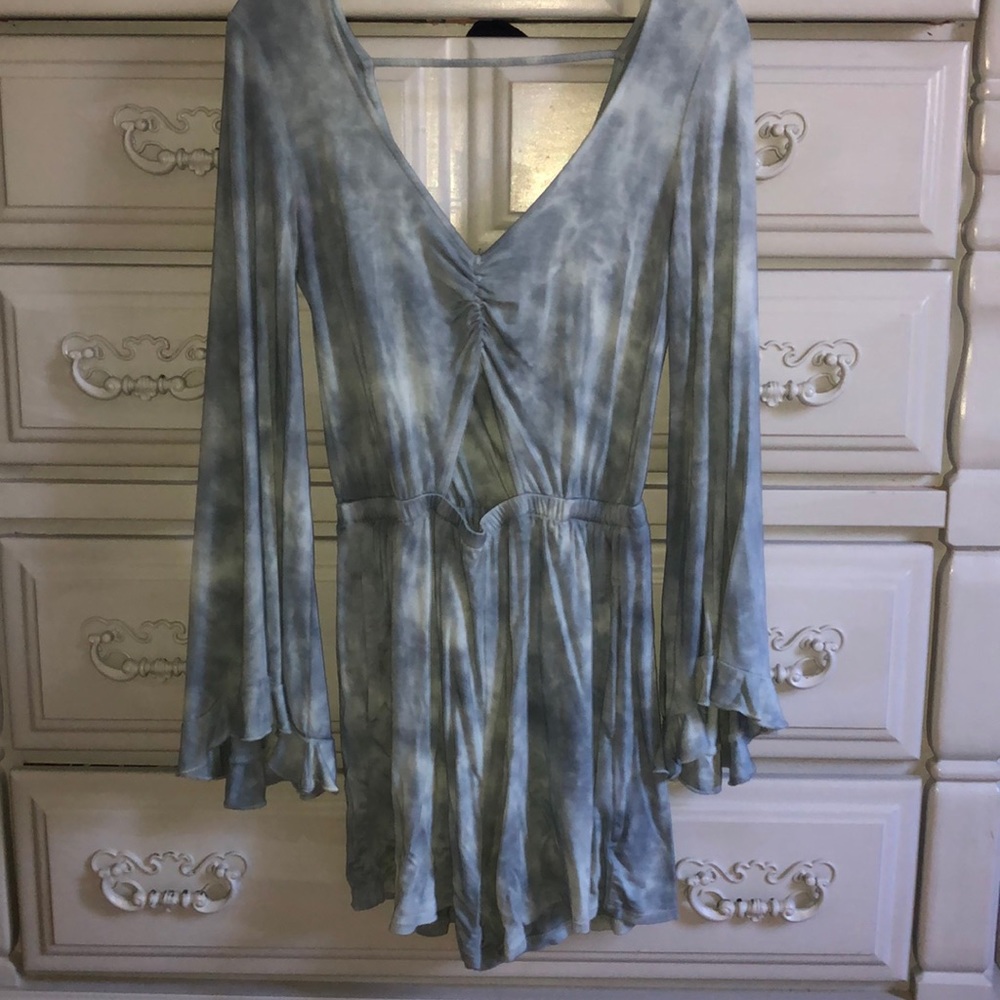 American Eagle Blue Tie Dyed Romper